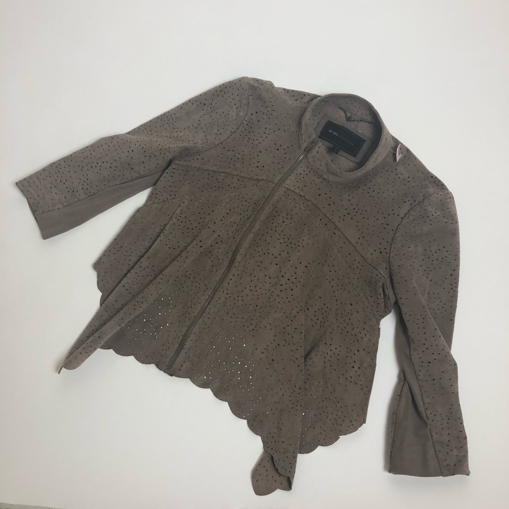 BCBG Max Azria Suede leather jacket coat vest